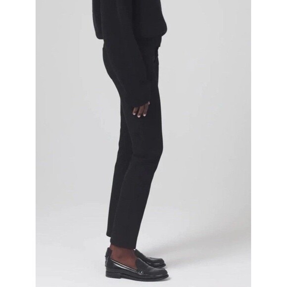 CITIZENS OF HUMANITY SKYLA MID RISE CIGARETTE LEG JEANS PLUSH BLACK NWT $198 24 - Picture 3 of 15